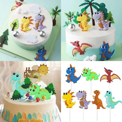 Cartoon Little Dinosaur Cake Toppers Tyrannosaurus  Monsters