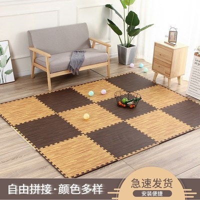Wood grain mosaic foam floor mats tatami puzzle mat children