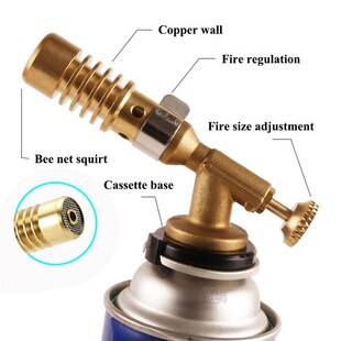 New Outdoor Camping BBQ Gas Torch Flame Gun Blowtorch Copper