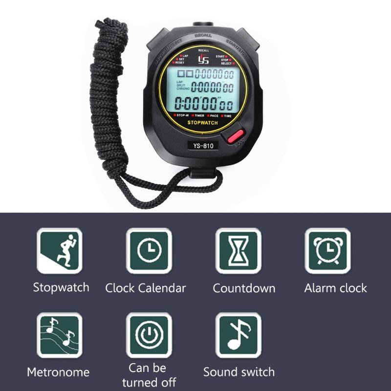 Professional Handheld Timer Digital Stopwatch 10/30/60/100