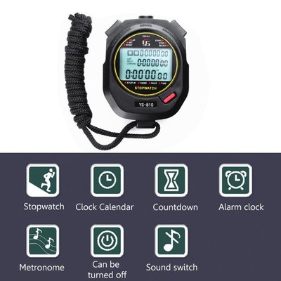 Professional Handheld Timer Digital Stopwatch 10/30/60/100