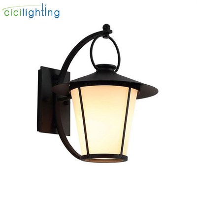 Industrial Outdoor Wall Light Fixture Matter Black warm whit