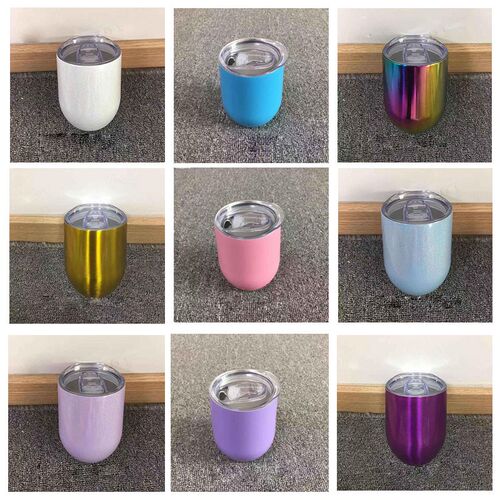 Wine Glasses 12oz Stainless Steel Tumbler Egg Cup Beer Mug D