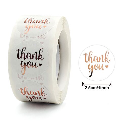 50-500PCS Round Gold Label Hot Stamping Thank You Sticker We