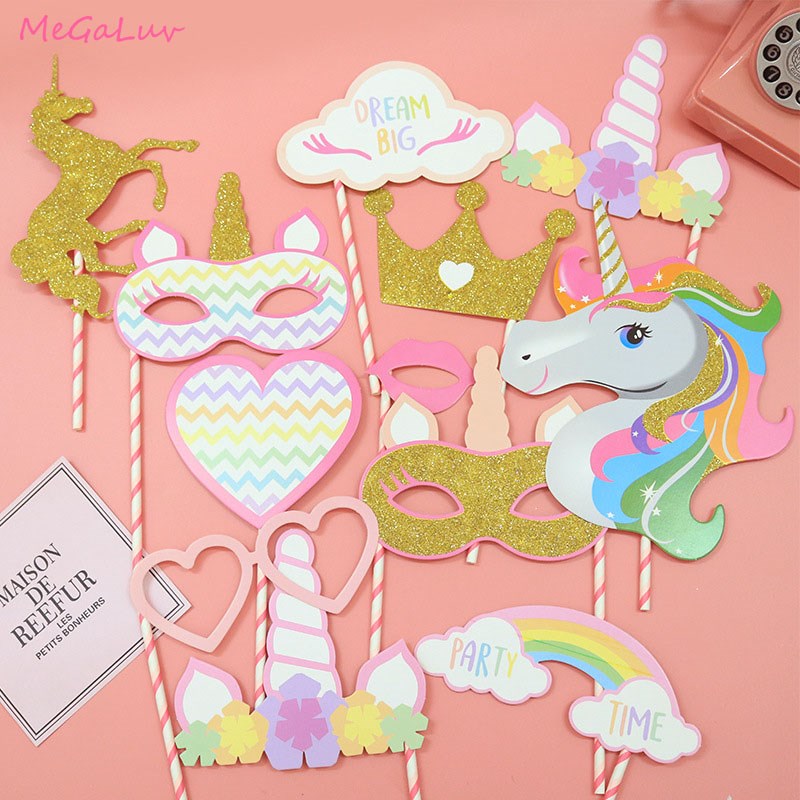 12pcs/set Unicorn Birthday Party Decoration Kids Birthday Un