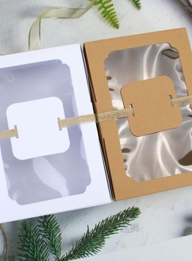 12pcs Kraft Paper Candy Box Favor Gift Box PVC Clear Window