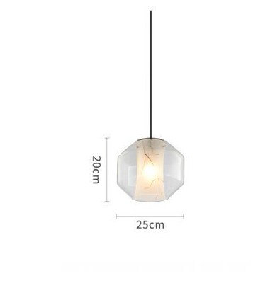 Scandinavian Nordic White Glass Pendant Light Marble Glass L