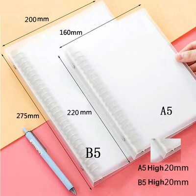 A4 A5 B5 Loose-leaf folder plastic frosted metal binder data