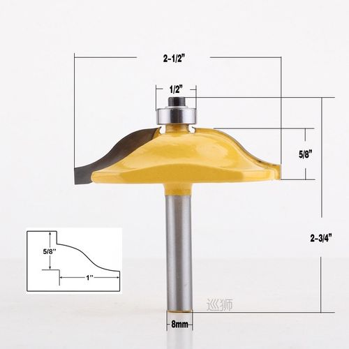 1-3PCS 8mm Shank Rail & Stile Router Bits-Matched Standard O
