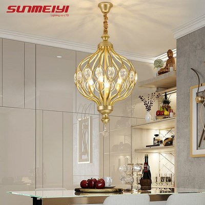 Nordic Crystal Pendant Lights Black Dining Table Lamp Hangin