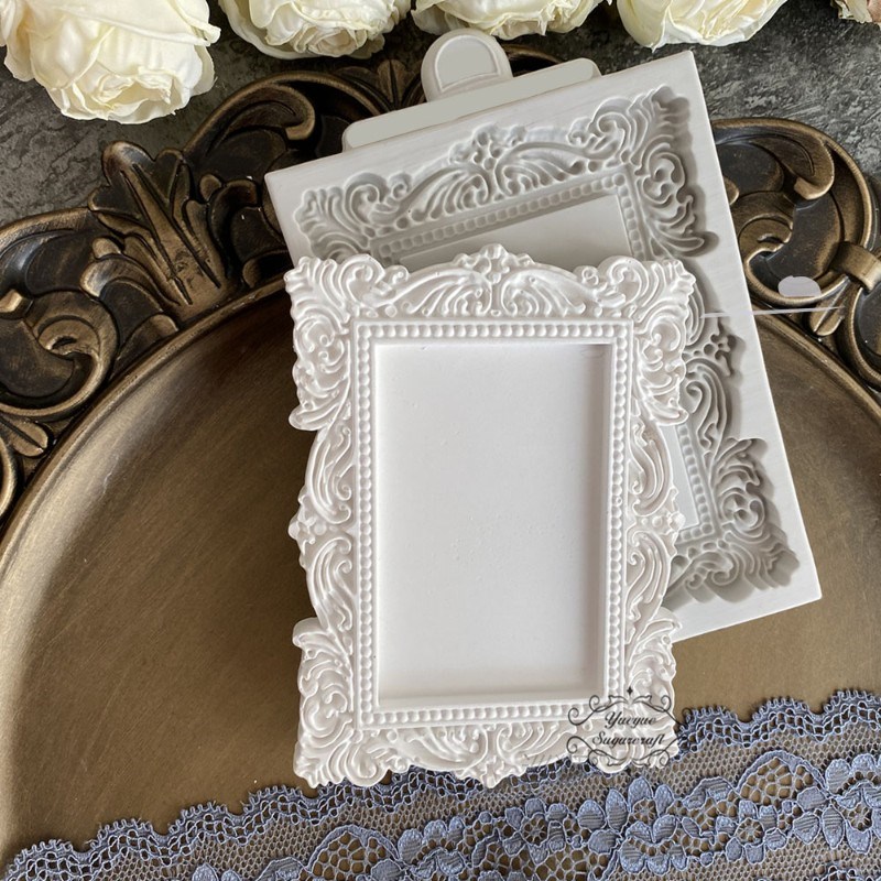 3pcs Frame Silicone Epoxy Resin Plaster Mould cake mold fond
