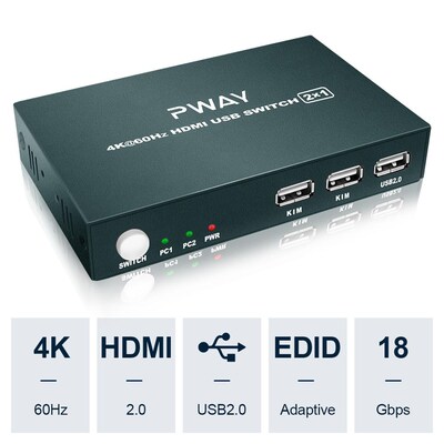 Out 4K SB HDMI KVM Switch Box Video Display SB Switch Splitt