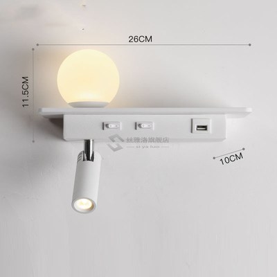 Wall lamp reading lamp LED bedroom bedside lamp with SB port