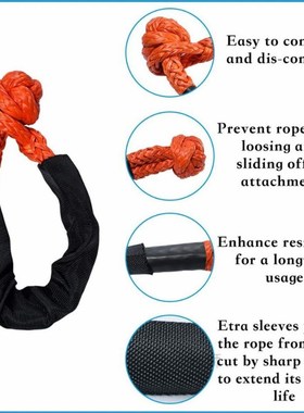 2 Packs Synthetic Soft Shackles With Storage Bag 41,000 lbs