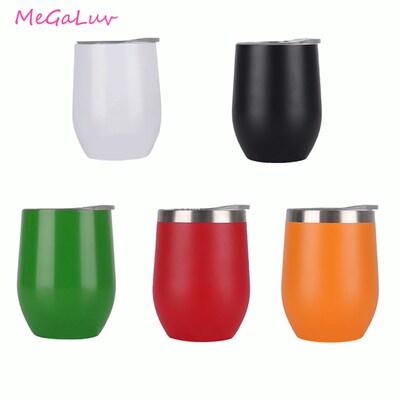 350ML 304 Stainless Steel Eggshell Red Wine Beer Mug with Li