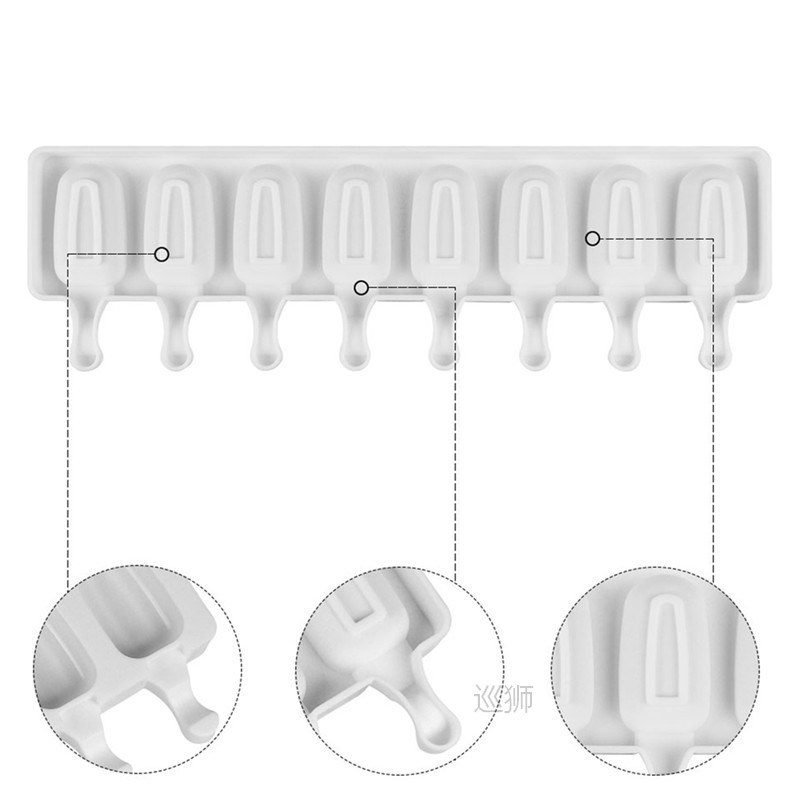 8/4/1 Hole Silicone Ice Cream Mould Ice Cube Tray Popsicle B