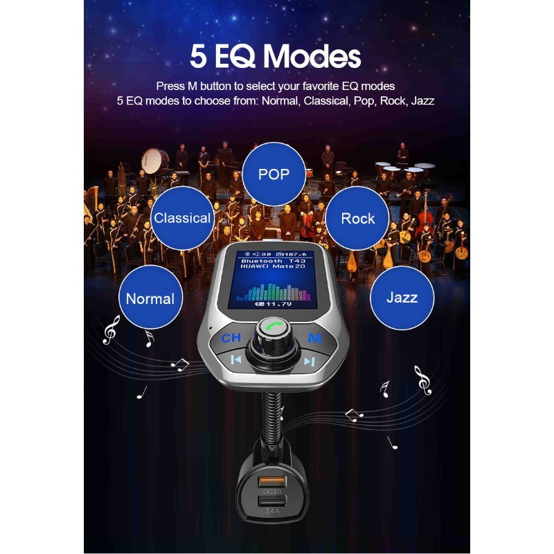 2021 Car MP3 Music Player Bluetooth 5.0 receiver FM transmit