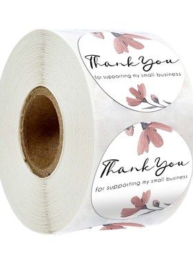 1inch Labels Roll Flower Thank You Stickers 50-500pcsScrapbo