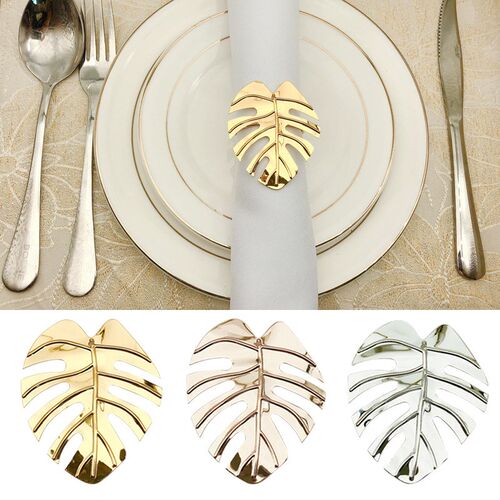 12pcs/set Leaves Napkin Rings  Holders Decorative Napkin Buc