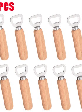 10pcs/set Bartender Bottle Opener Rubber Wood Handheld Wine