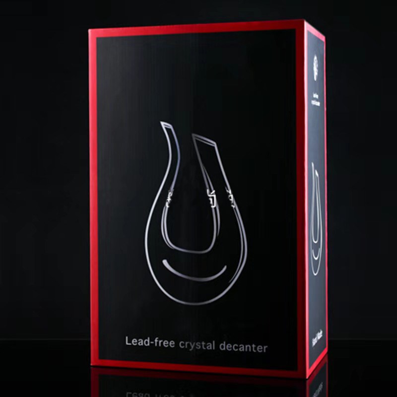 Amber Transparent Crystal U-shaped Wine Decanter Gift Box Ha