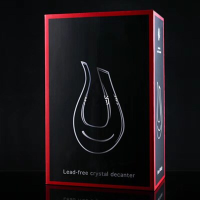 Amber Transparent Crystal U-shaped Wine Decanter Gift Box Ha