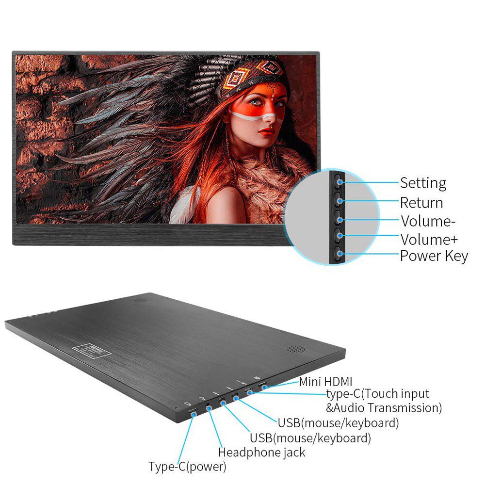Portable monitor 15.6 inch touch screen pc IPS LCD Display 1