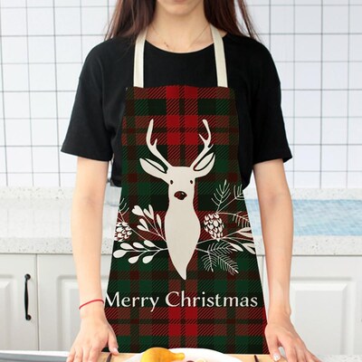 Cotton Christmas Apron For Woman Merry Christmas Kitchen Dec