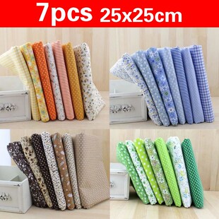 7pcs/set Cotton Fabric Printed Cloth Sewing Quilting Fabrics