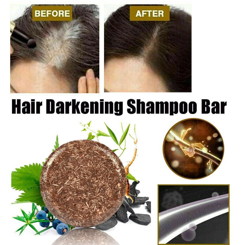 Hair Darkening Shampoo Bar Natural Handmade Soap Anti-mite A