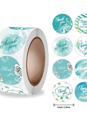 New 50-500pcs 1Inch Round Light Blue Thank You Sticker  Deco