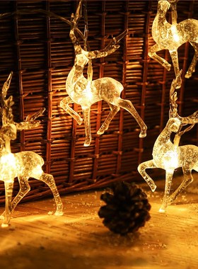 LED Sika Deer Light String Christmas Elk-shaped Oranments Xm