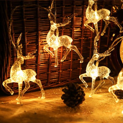 LED Sika Deer Light String Christmas Elk-shaped Oranments Xm
