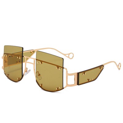 Driving Glasses Women Oversized Square Lens Metal Rivet Sung