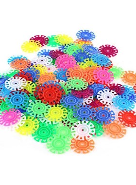 400pcs Multicolor Plastic Snowflake Building Blocks Develop