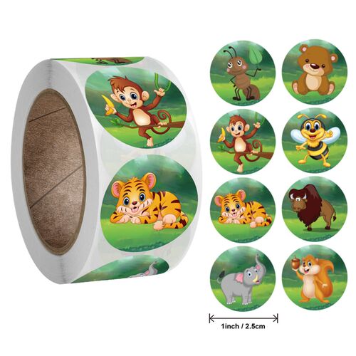 50-500pcs zoo Animals cartoon Stickers for kids classic toys