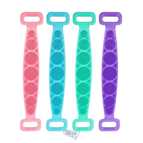Silicone Back Scrubber Soft Loofah Bath Towel Bath Belt Body