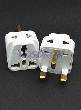 White 1pcs Universal 3 Pin AC Power Plug Adaptor Connector T