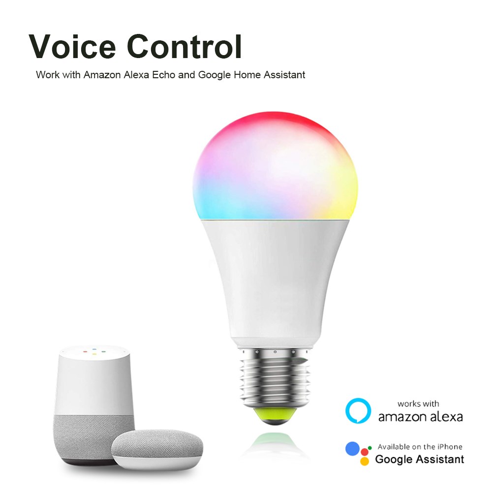 Tuya 12W 15W WiFi Smart Light Bulb, E27 RGB LED Lamp Dimmabl