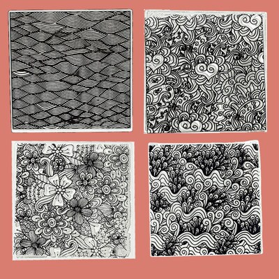 Polymer Clay Texture Stamp Sheets Tools Supplies Kits DIY E