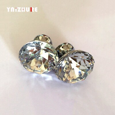 10pcs 30mm Modern Crystal Diamond Handle Glass Knobs Handle