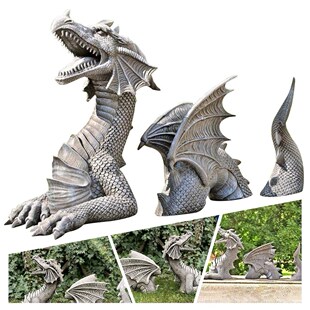 Large Dragon Gothic Garden Statue Decoration Accessories Scu