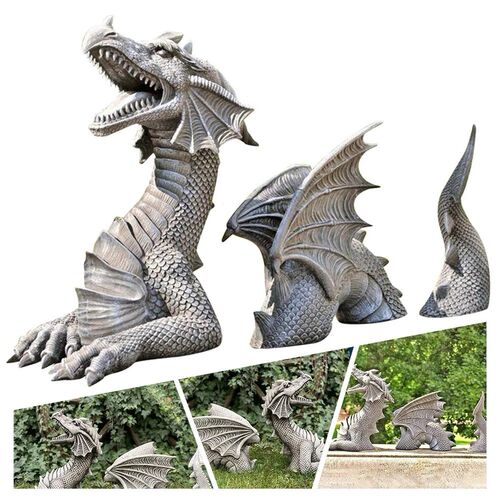 Large Dragon Gothic Garden Statue Decoration Accessories Scu