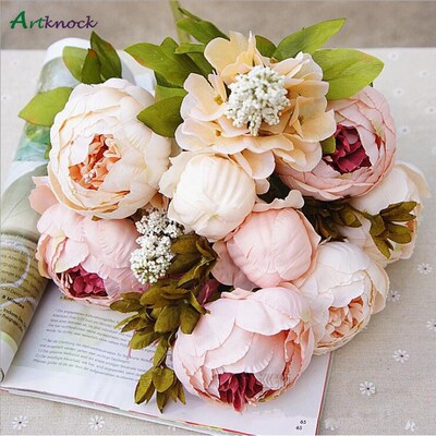 1Bunch European Artificial Peony Decorative Party Silk fake