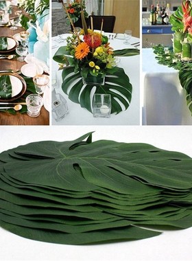 12pcs Rustic Wedding Decoration Table Artificial Monstera Pa