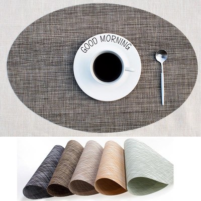Plastic PVC Oval Shape Dining Table Mat Heat Insulation