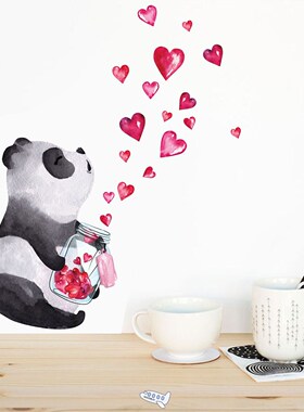 Hand drawn panda Wall Sticker Chinese style art mural Living