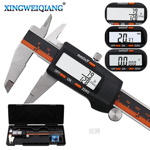 Stainless Steel Digital Display Caliper 150mm Fraction MM In
