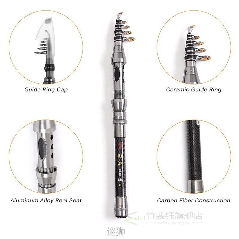 2.1M Telescopic Fishing Rod And Reel Combo Full Kit Spinning