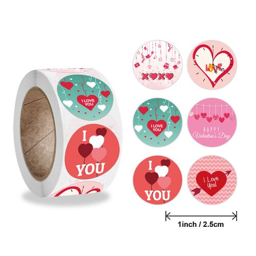 Exquisite Round I Love You Stickers 50-500pcs for Valentine'